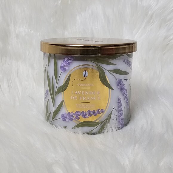 Goosecreek Lavender de France 3-Wick Soy Wax Essential Oil Jar Candle NEW - Picture 1 of 4